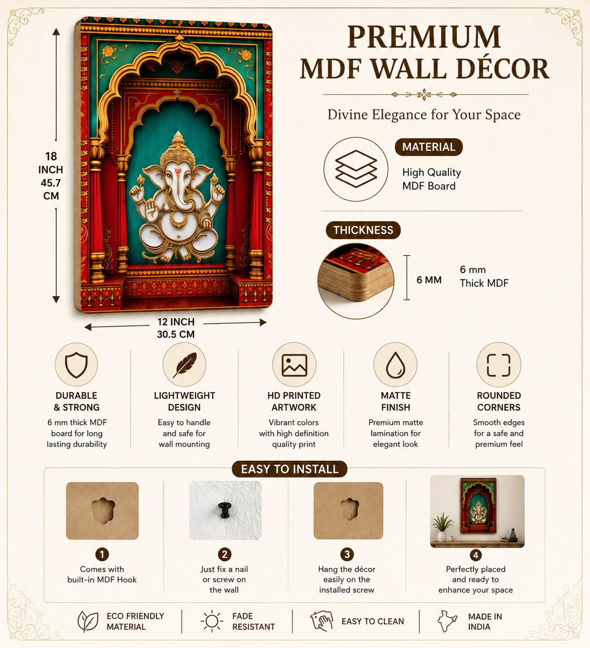 Ganesha wall art for home decoration