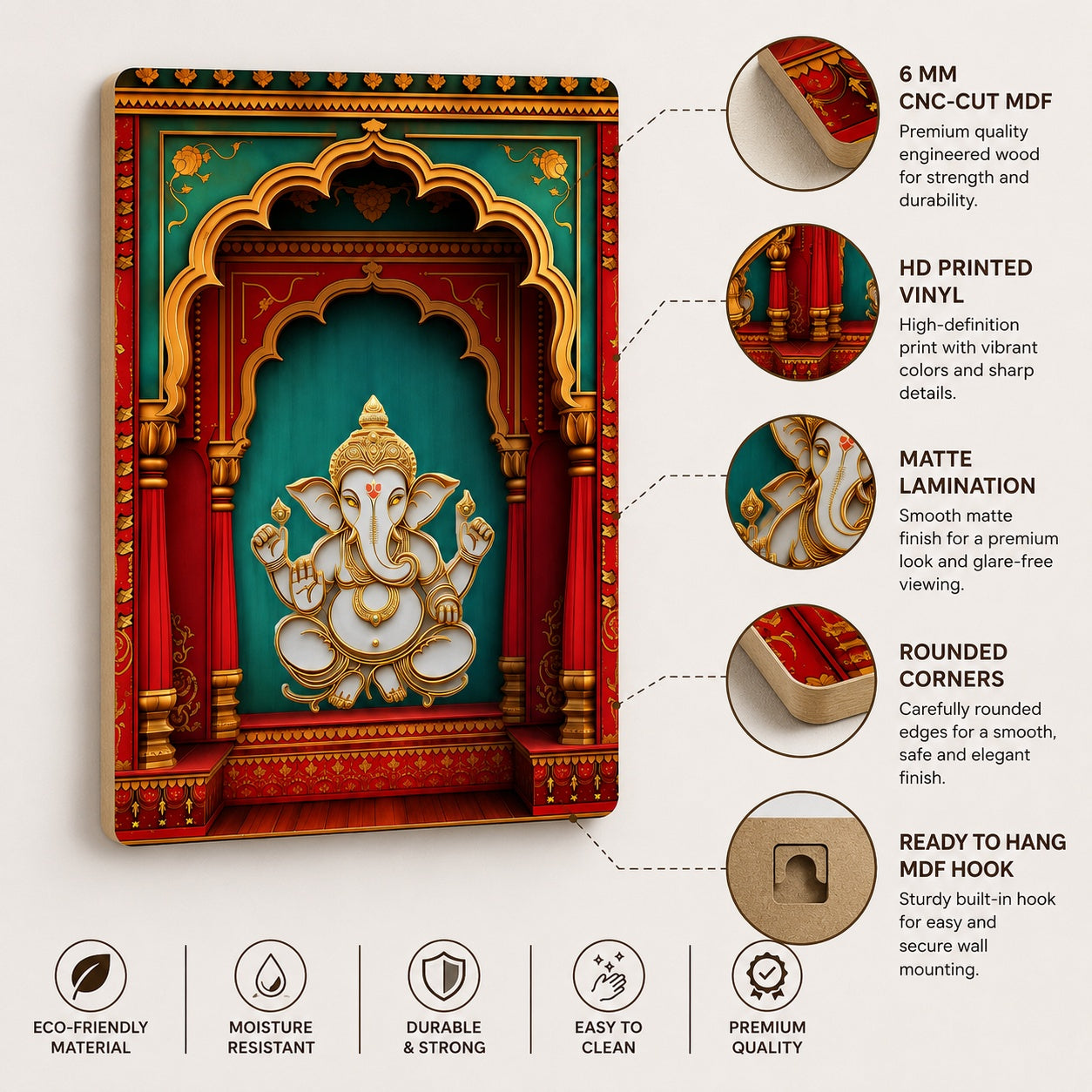Ganesh wall painting for home temple