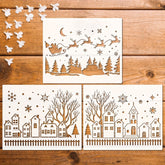 Christmas village stencil set
