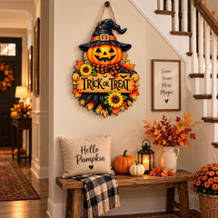 wooden halloween pumpkin wall decor