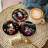 American Elm Christmas Gnome Printed Sunboard Coasters Set of 6 | 3 mm Thick, Drink Coasters, Christmas Theme