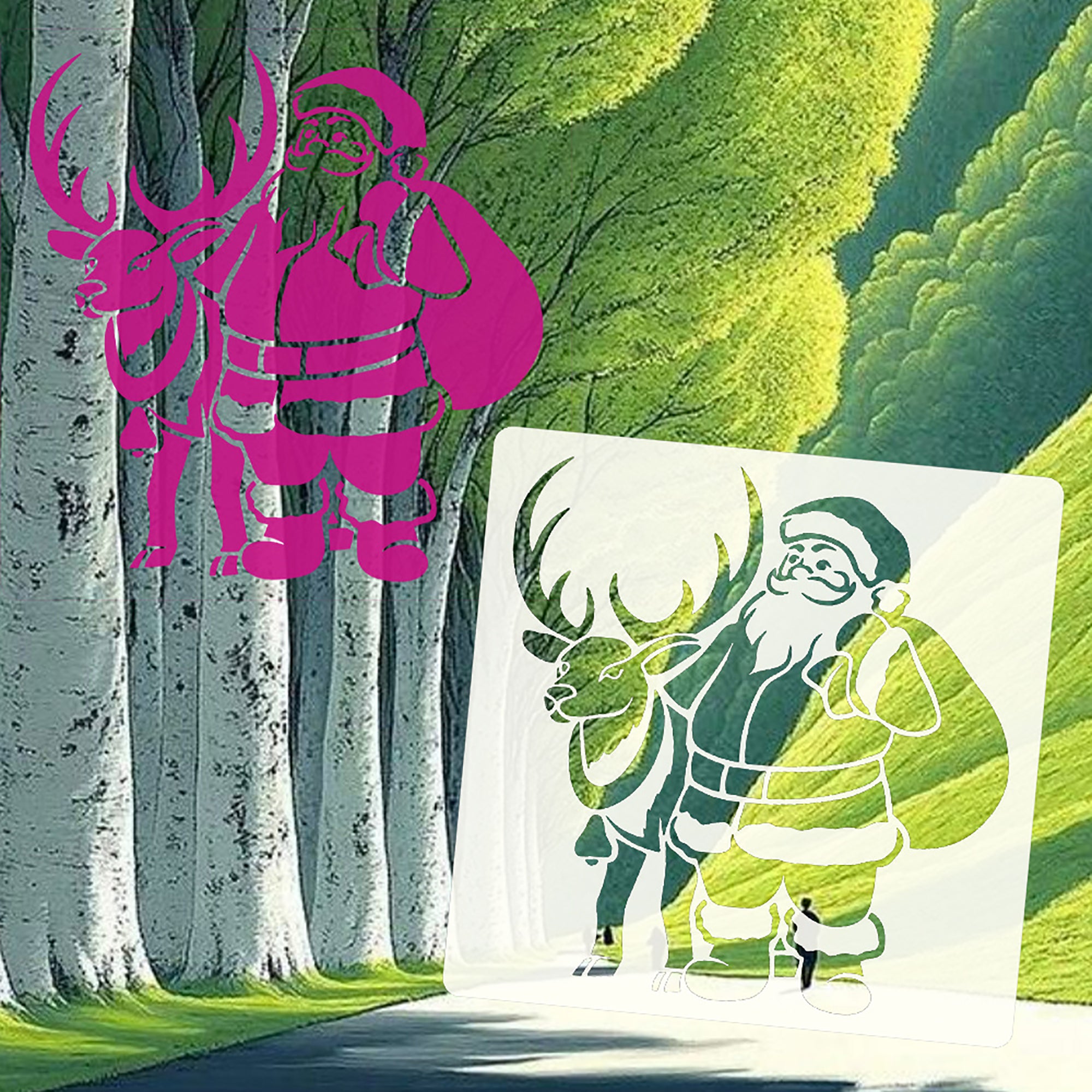 santa claus painting template for canvas and fabric art