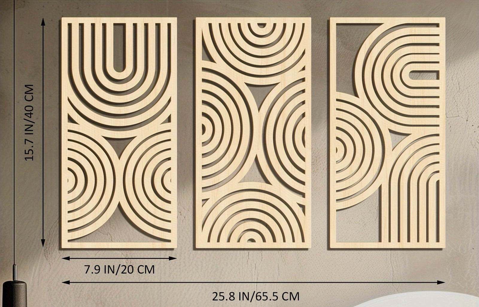 wooden arch wall decoration set of 3