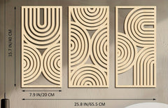 wooden arch wall decoration set of 3