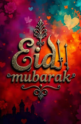 Eid Mubarak aluminum metal wall art