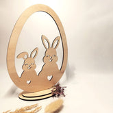 Easter rabbit egg frame stand wooden decoration for home