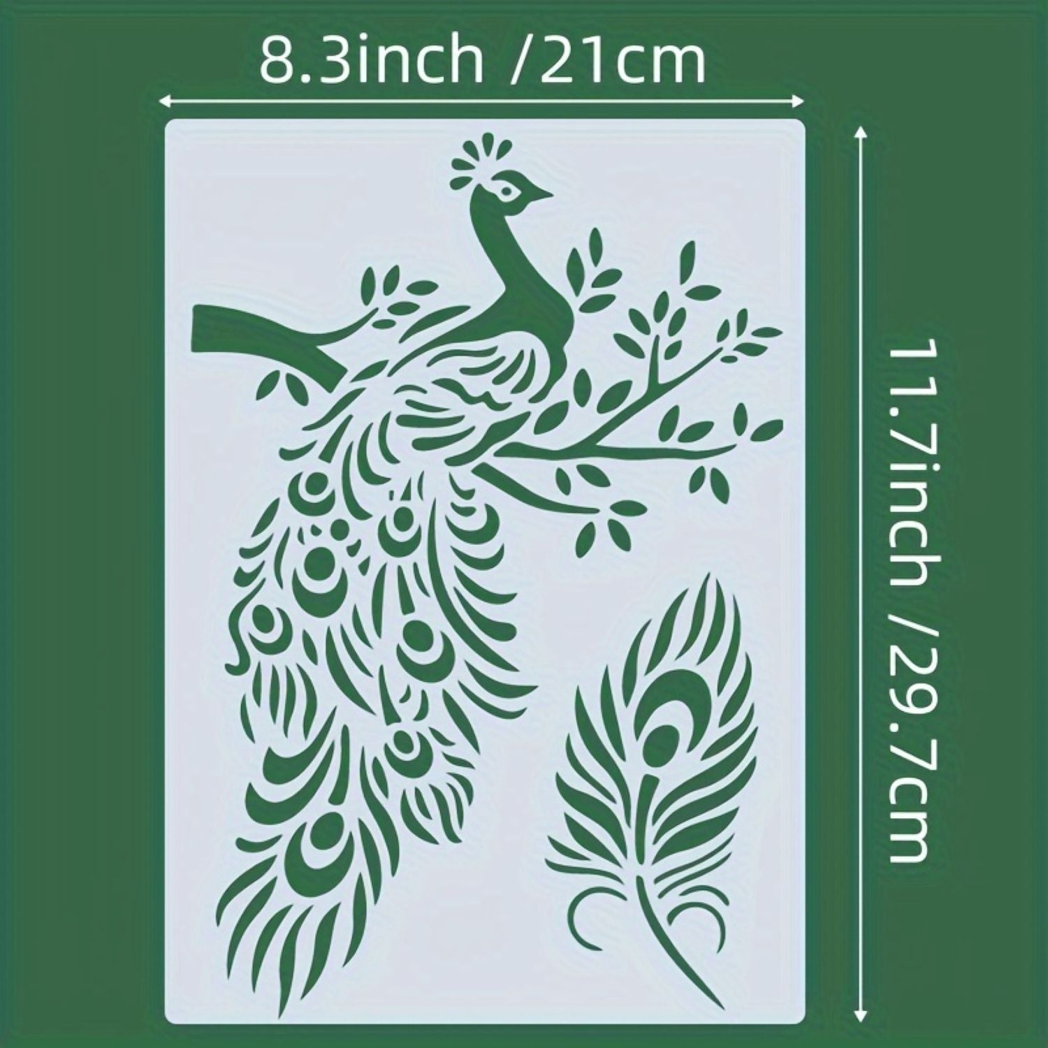 Indian peacock design stencil