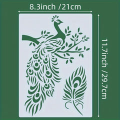 Indian peacock design stencil