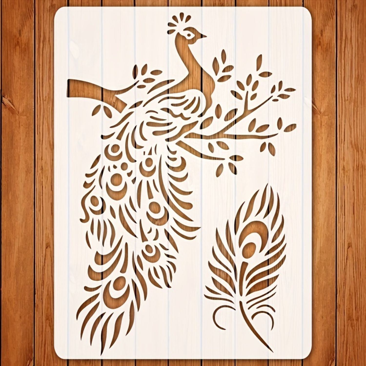 Peacock stencil for wall painting