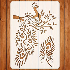 Peacock stencil for wall painting