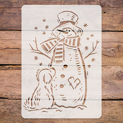 snowman face stencil printable style