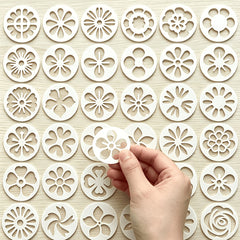 pack of 36 floral pattern stencils for diwali diy art and craft