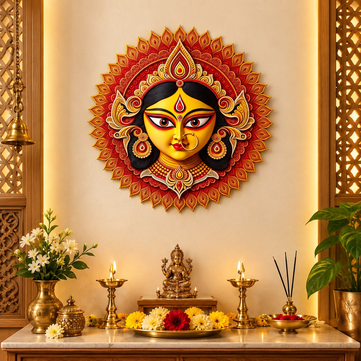 maa durga face wall art