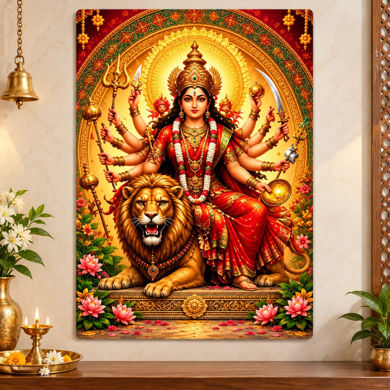 Maa Durga wall art painting MDF