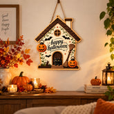 Happy Halloween House wall hanging MDF
