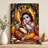 Bal Krishna wall hanging for puja room