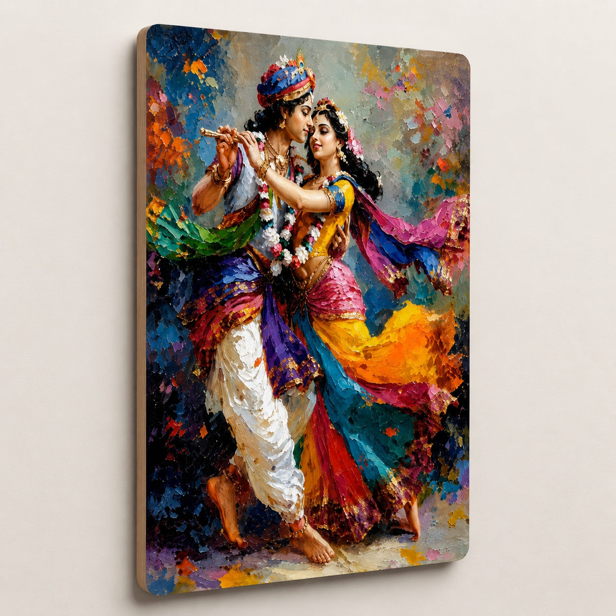 Radha Krishna wall art for pooja room