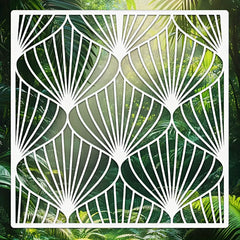 reusable monstera leaf stencil for wall floor tile painting