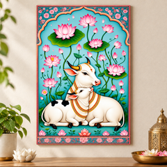 cow and calf wall art painting for home