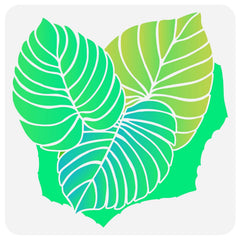 tropical leaves stencil