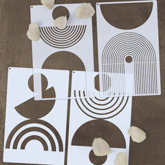 abstract geometric pet painting stencil set