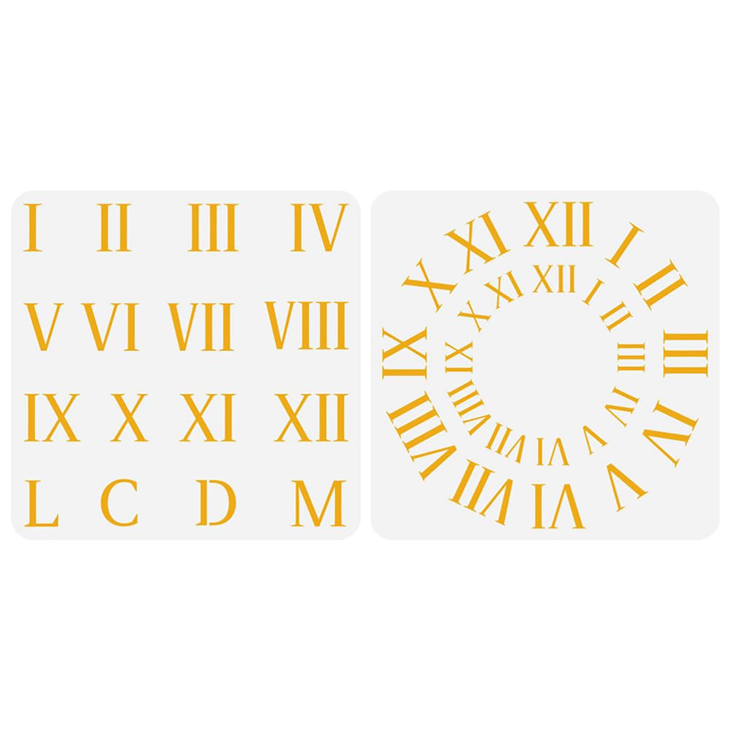 clock number stencil