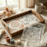 bohemian mediterranean tile pet painting stencil set