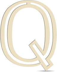wooden letter q mdf cutout diy paintable alphabet q craft base