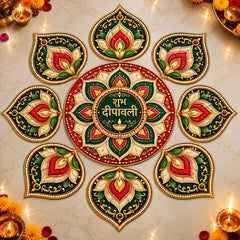 Shubh Deepawali rangoli decoration set