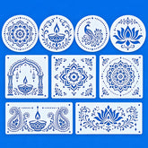 indian mandala stencils reusable pet plastic
