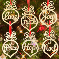 wooden christmas hollow ornaments