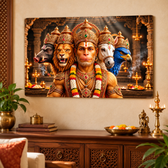 Panchmukhi Hanuman wall art painting