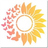 sunflower butterfly stencil for painting