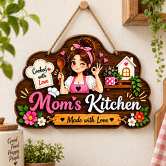 Mom's kitchen wooden wall hanging decor