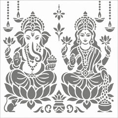 reusable ganesha lakshmi stencil for diy art and craft