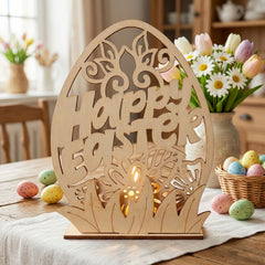 Easter wooden candle holder tabletop decor