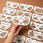 halloween face painting stencils reusable pet plastic