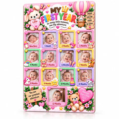 My first year baby photo frame wooden