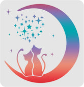 moon cat stencil diy