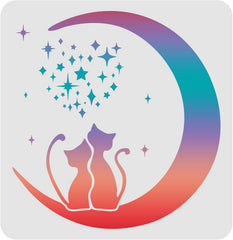 moon cat stencil diy