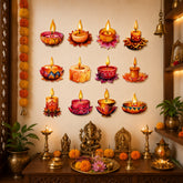 12 pcs Diwali diya MDF cutouts