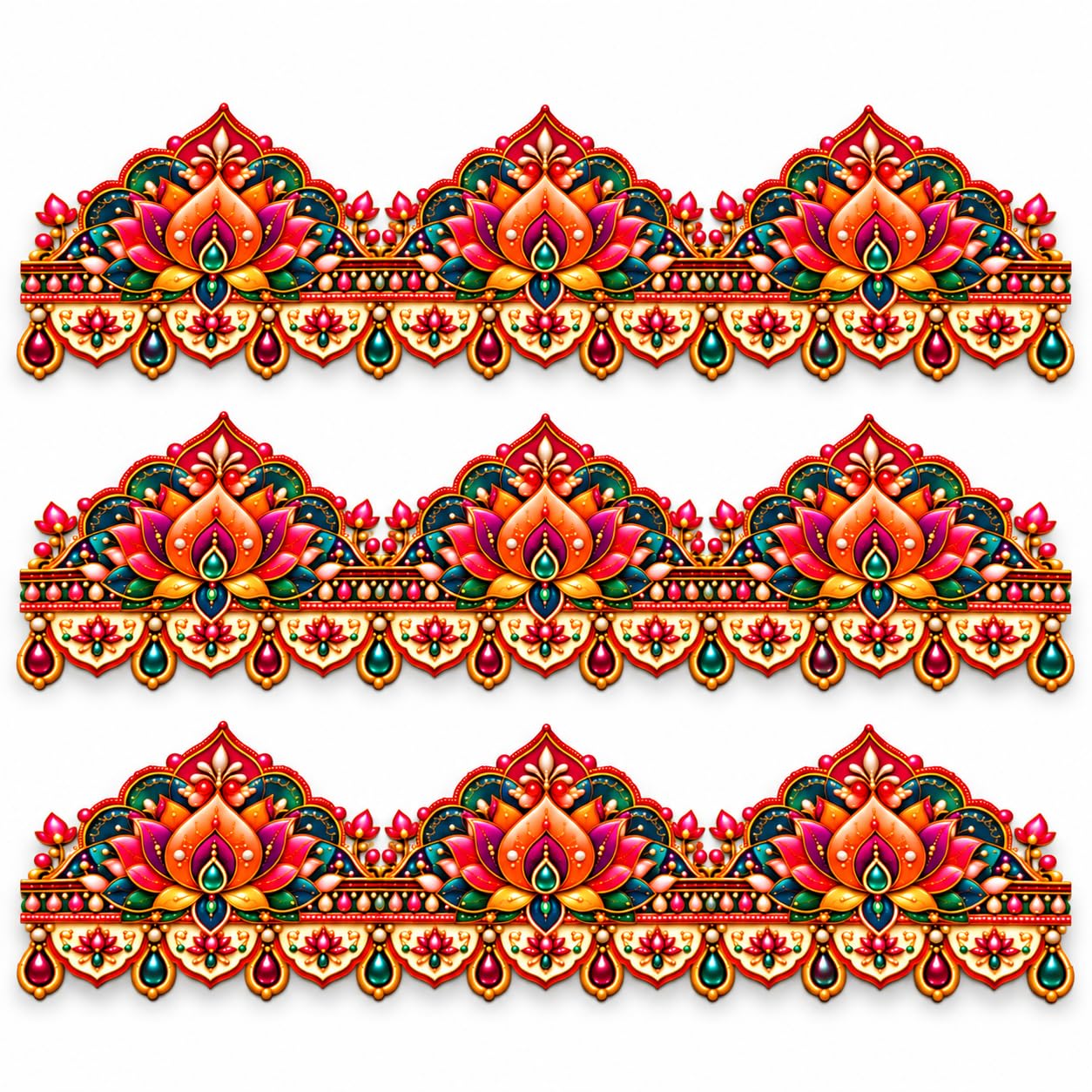lotus border patti wall decor set of 3