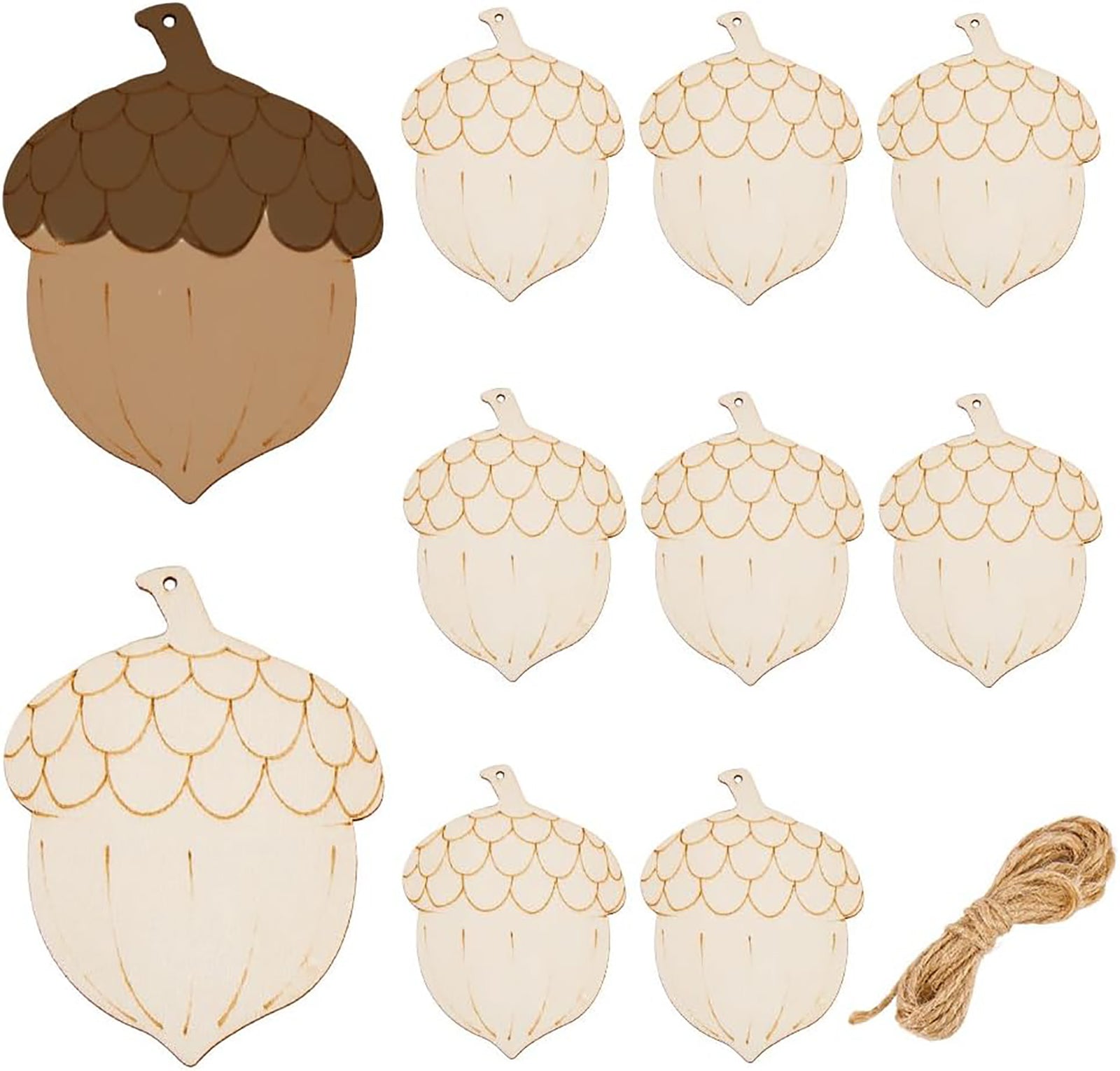 acorn wooden cutouts for diy crafts