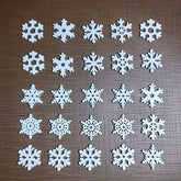 Wooden snowflake decorations