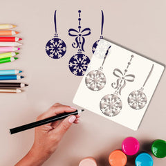 Reusable snowflake ornament stencil for Christmas crafts