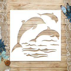 American Elm Dolphins Stencil DIY Plastic Craft Template