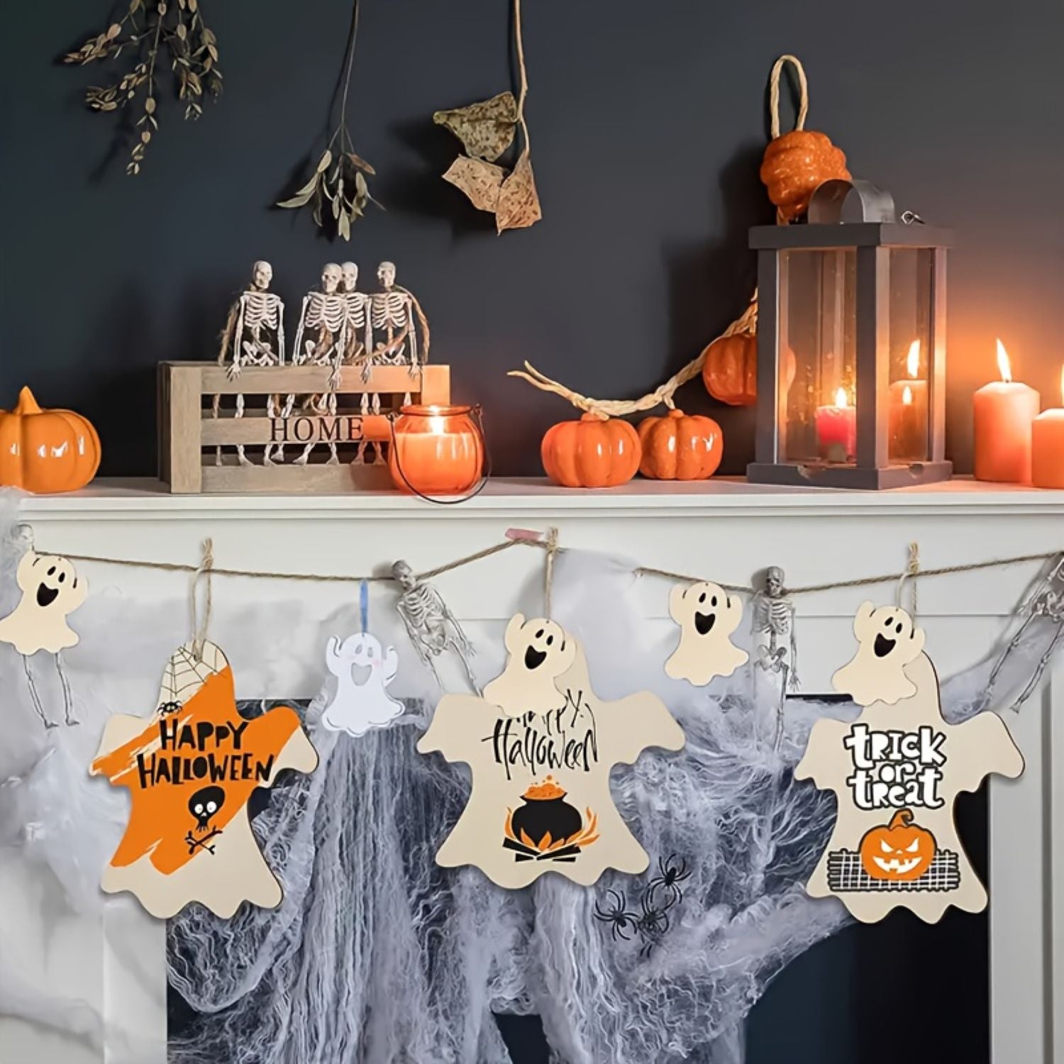 DIY Wooden Ghost Decorations