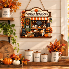 pumpkin spice wall hanging fall decoration