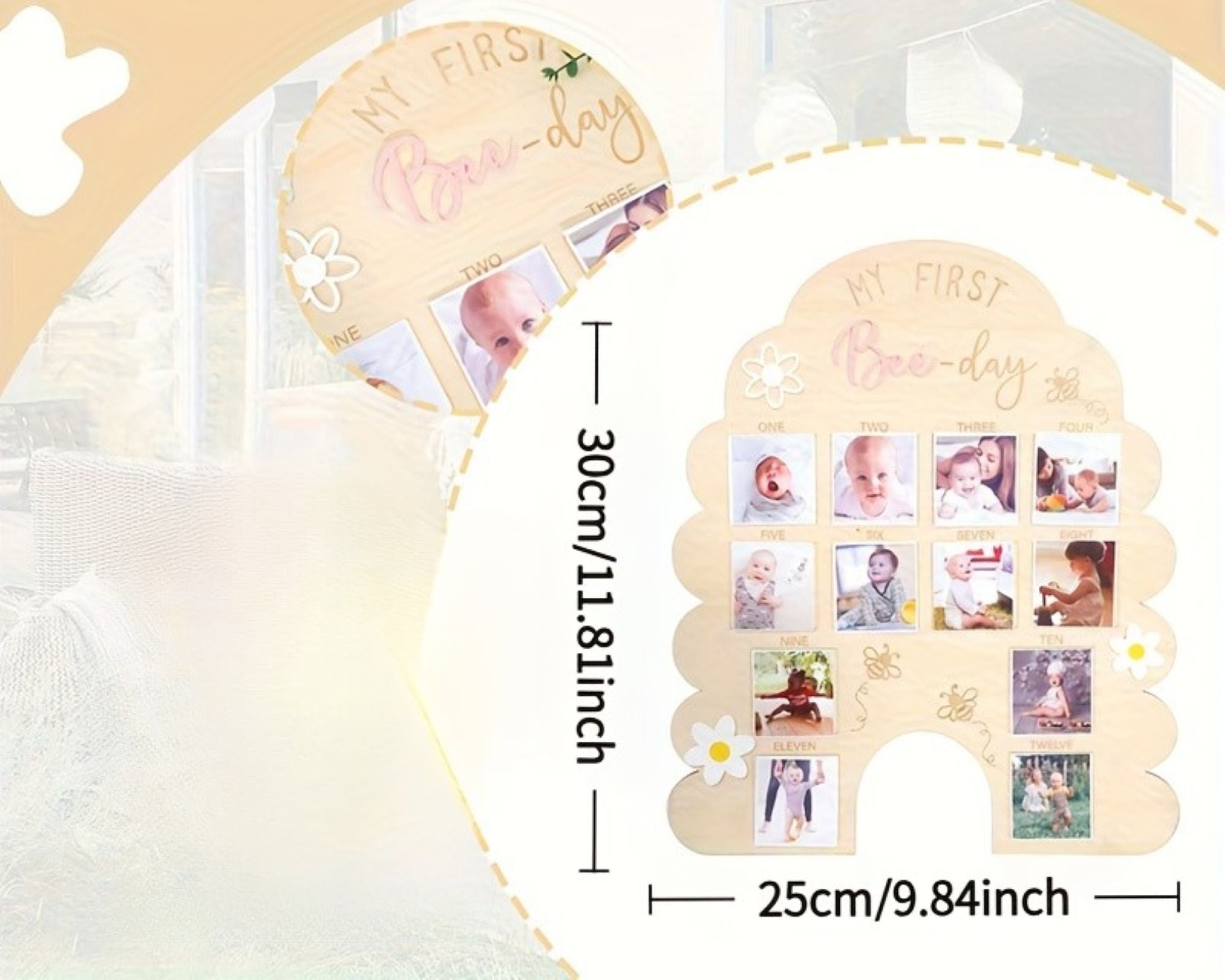 first birthday photo board baby girl boy