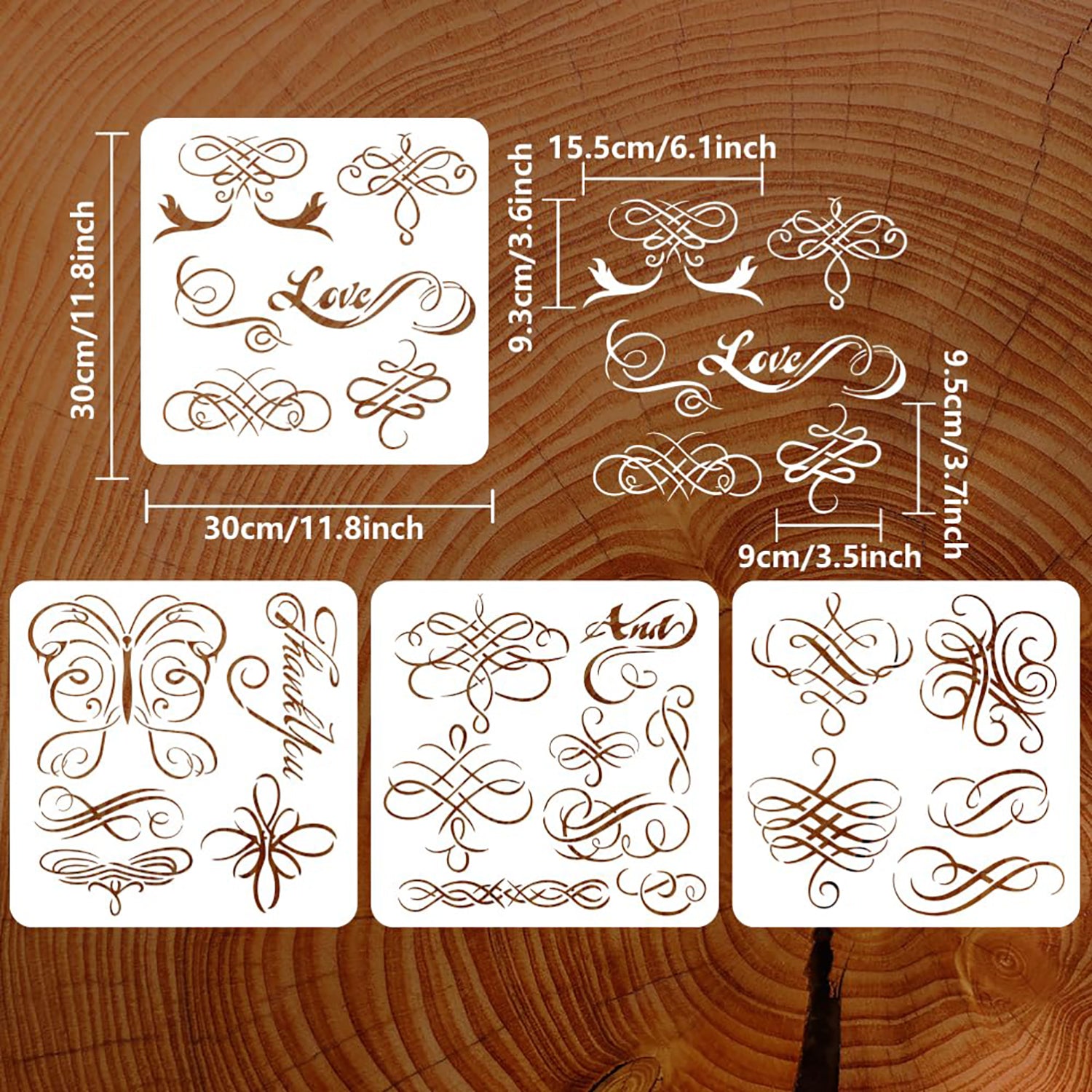 swirl border stencil